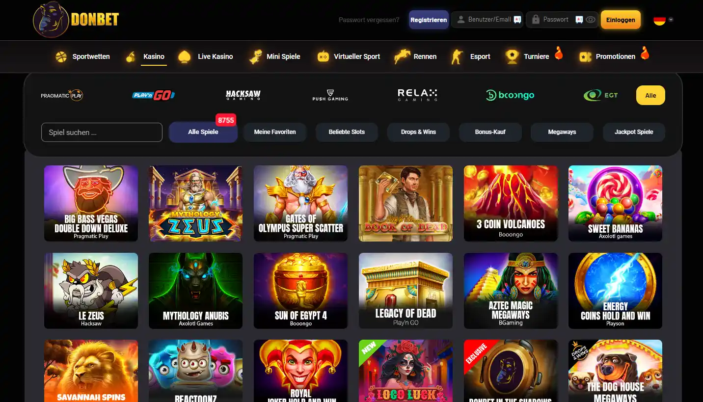 Donbet Casino Spielauswahl – Top Slots und Casinospiele im Überblick