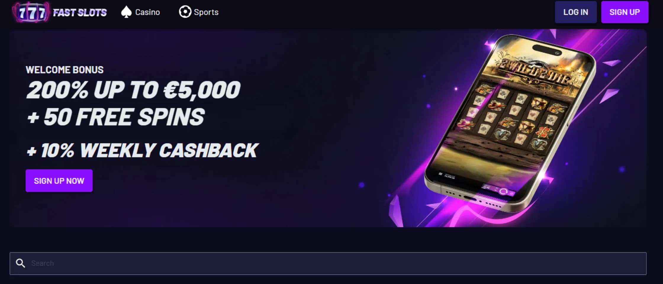 Fast Slots Casino Homepage Overview 2025