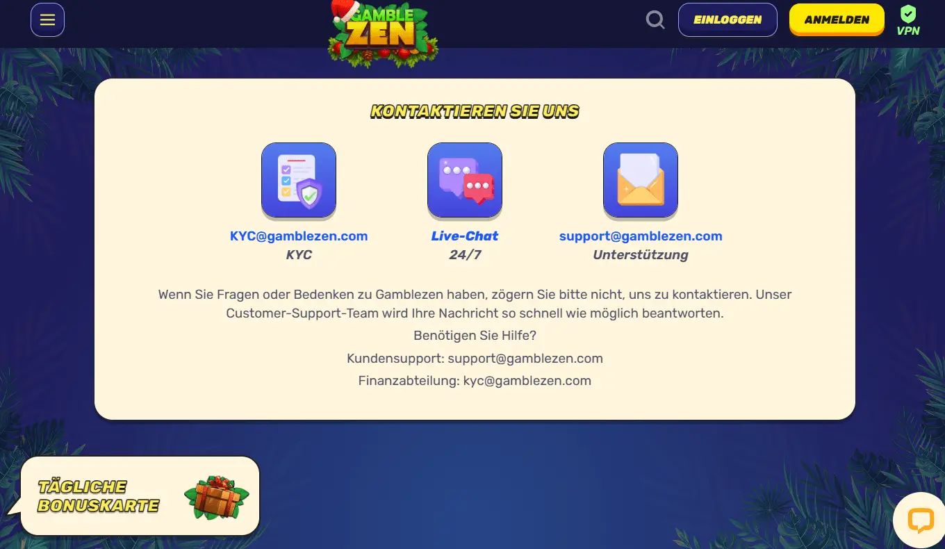 Gamblezen Casino Kundenservice und Kontaktmöglichkeiten im Überblick
