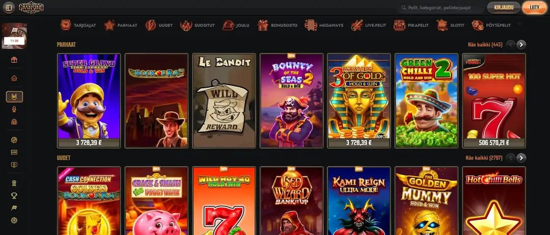 Gransino Casinon laaja pelivalikoima näytöllä
