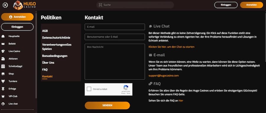 Hugo Casino Kundensupport – Kontaktmöglichkeiten im Überblick