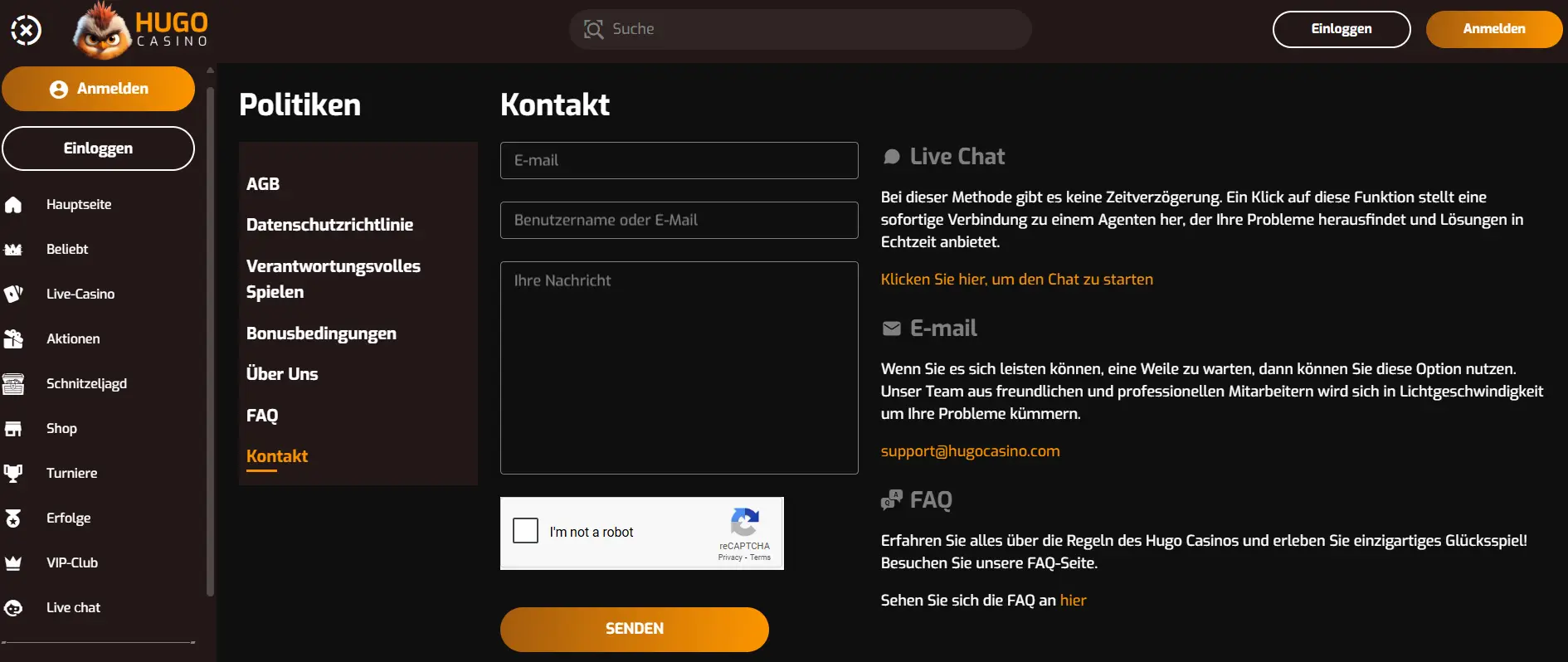 Hugo Casino Kundensupport und Kontaktmöglichkeiten für österreichische Spieler
