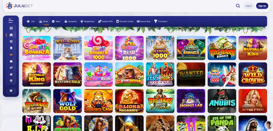 Juliebet Casino slots and game lobby for Canadian players