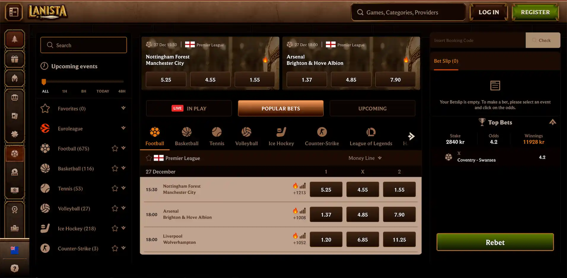 Lanista Casino sportsbook betting options for New Zealand punters