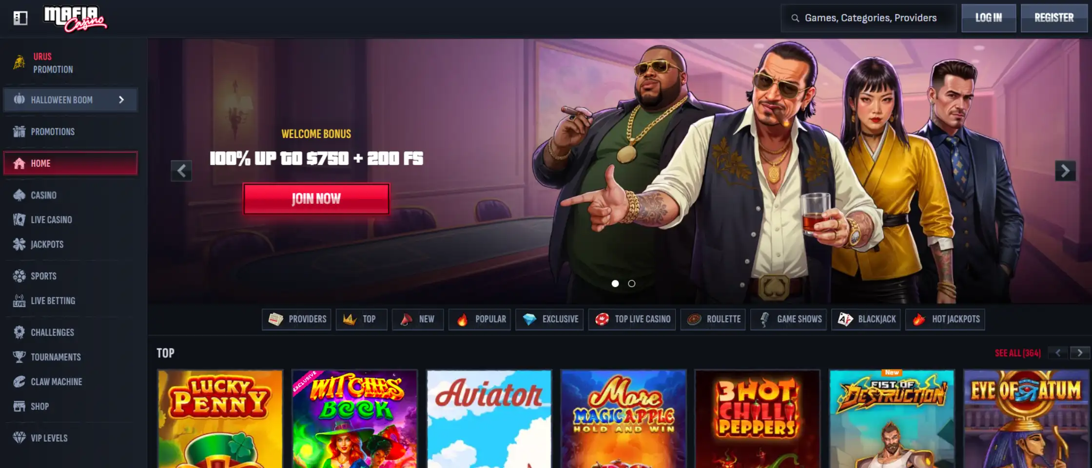 MafiaCasino banking and payment options page for Canadian players