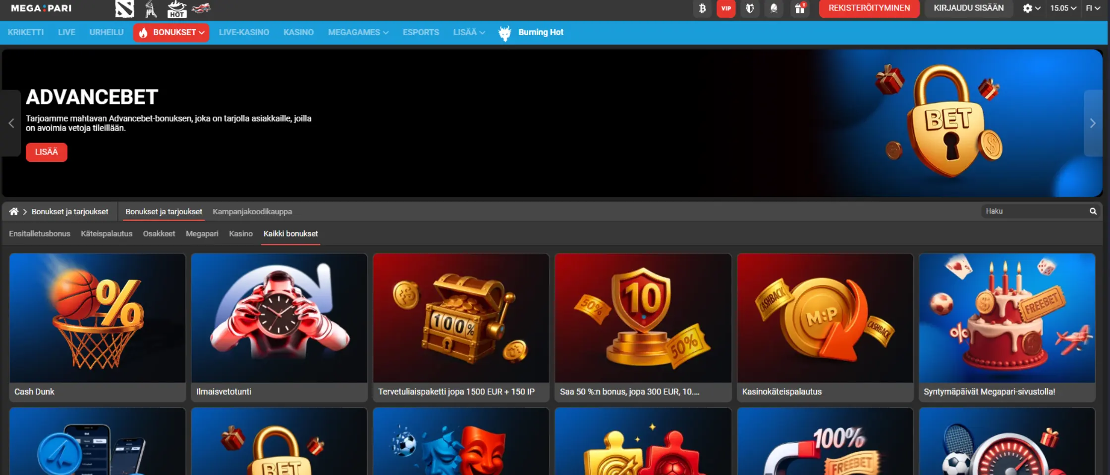 Megapari Casino bonustarjonta – yleiskatsaus kampanjoihin