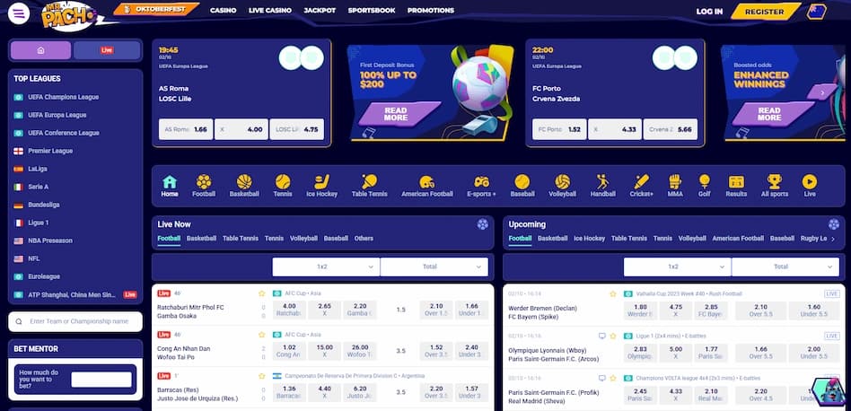 Mr Pacho Casino sports betting section showing available markets and odds for NZ players