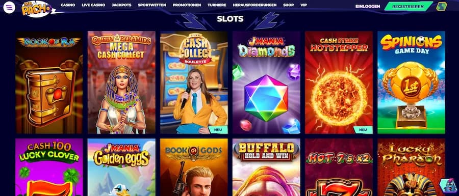 Übersicht der Spielautomaten bei MrPacho Casino.