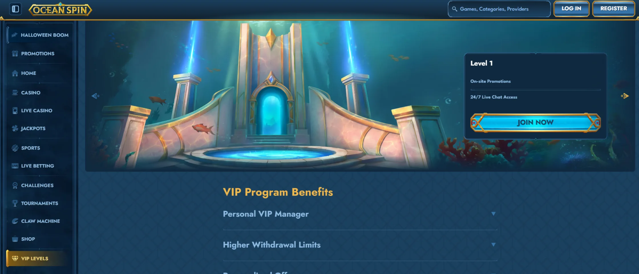 OceanSpin VIP Programme Rewards for Canadian Players