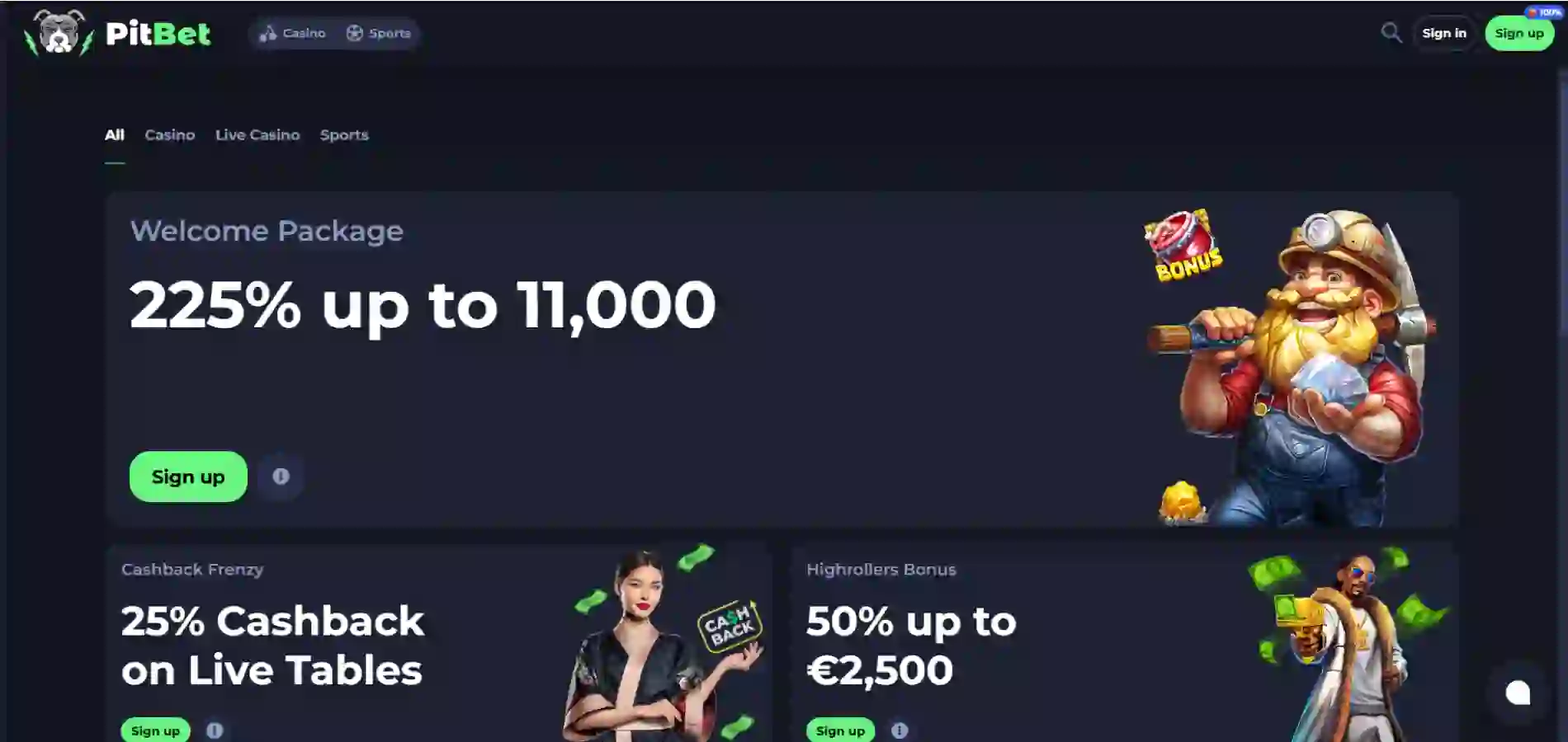 Oversikt over PitBet Casino sine bonuser inkludert velkomstpakke og kampanjetilbud