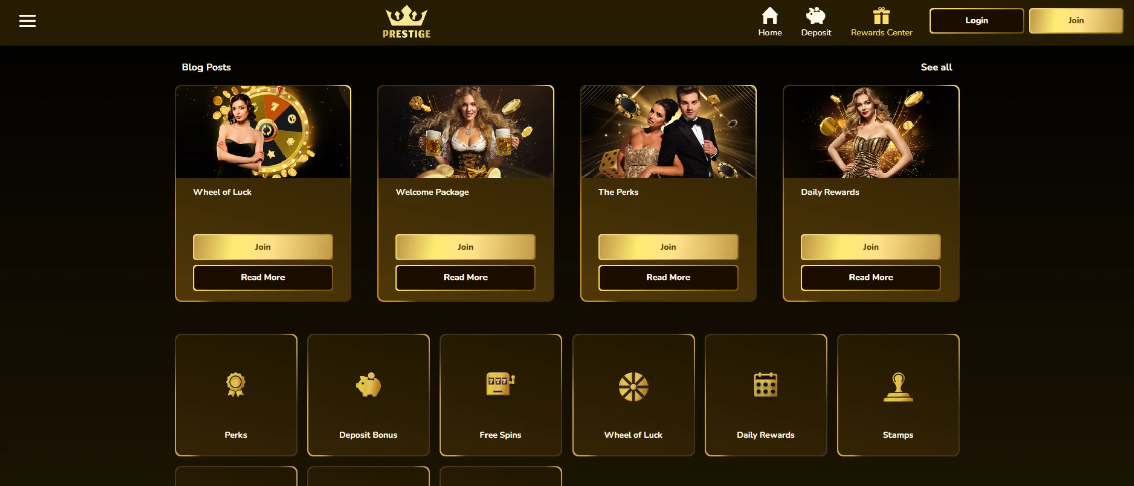 Prestige Casino welcome bonuses and promotions overview
