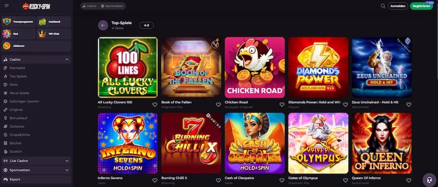 Die beliebtesten Spielautomaten und Slots im RockySpin Casino.