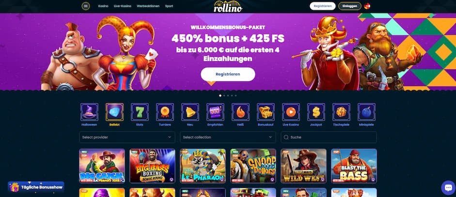 Rollino Spielautomaten – eine Auswahl beliebter Casino-Spiele im Überblick