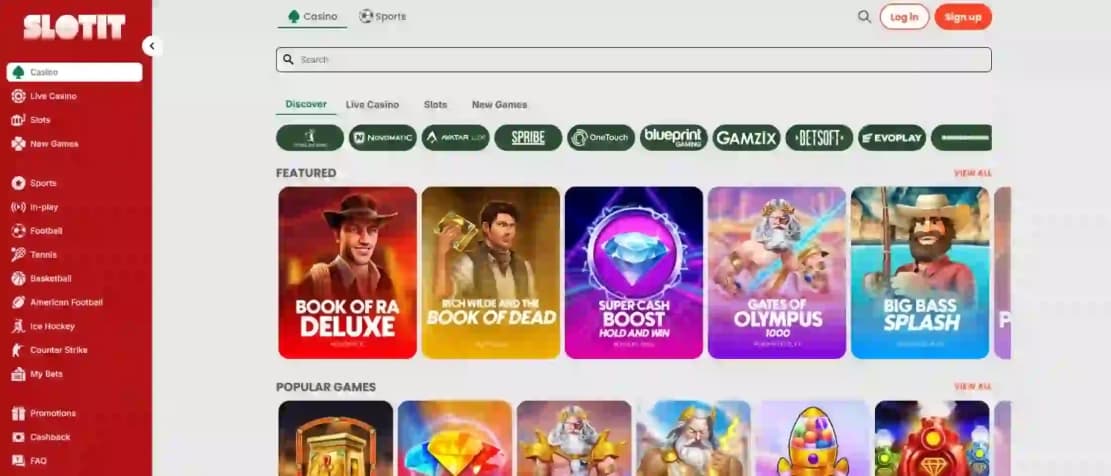 Slotitin pelivalikoima ja saatavilla olevat pelit